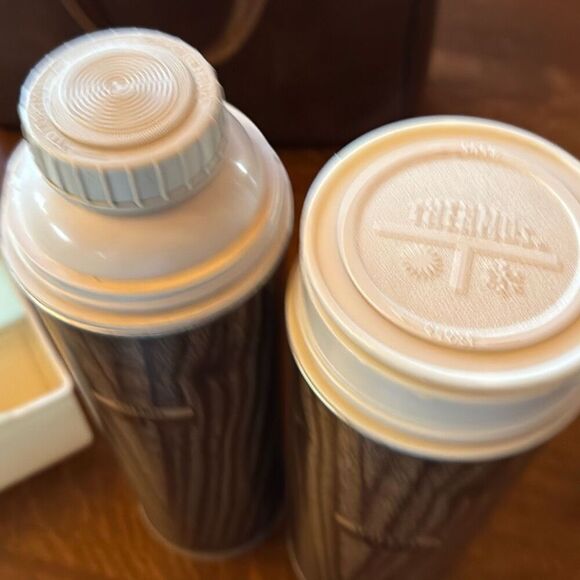 Vintage 50’s 60’s Thermos Set With Original Vinyl Picnic Bag - Picture 8 of 16